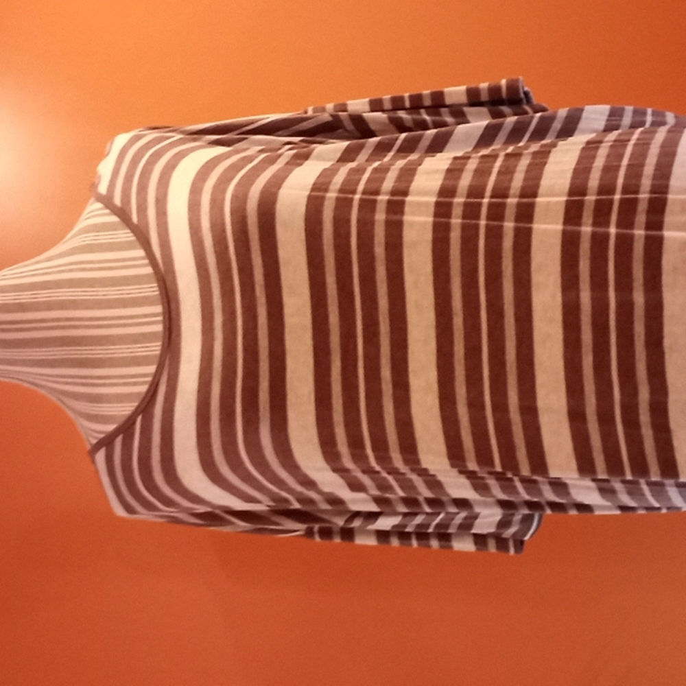 Lularoe Medium Irma grey and brown striped tunic top - Picture 5 of 6